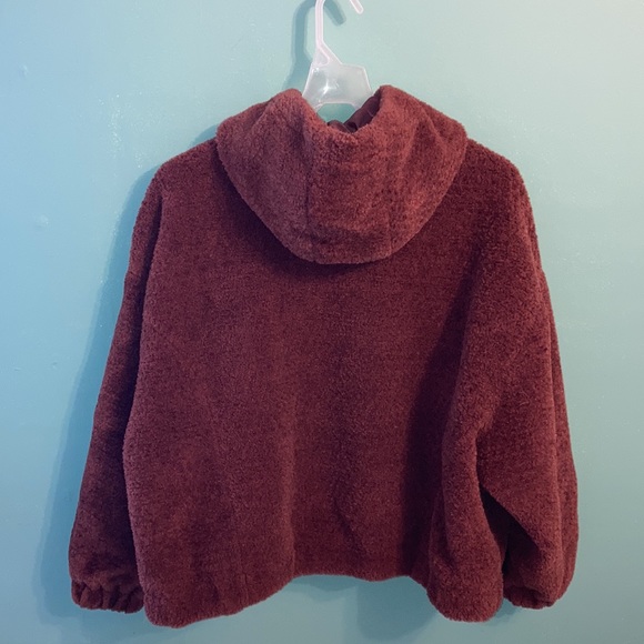 Ashley Stewart Teddy Faux Shearling Fur Hoodie Zip Jacket Plush Women’s 26 New - Picture 10 of 11